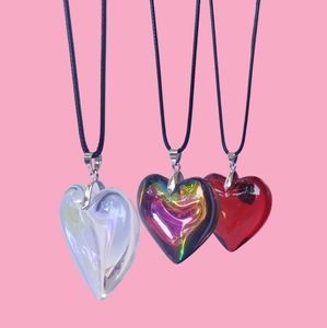 Heart crystal pendant necklace